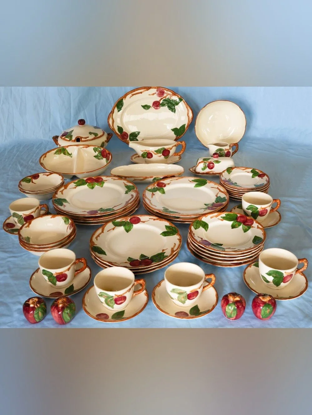 Beautiful Vintage Franciscan Apple Dinnerware Set. Made in USA! 53 Pieces